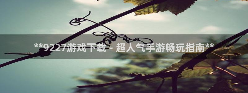 蓝狮在线官网注册账号是什么：**9227游戏下载 - 超人气手游畅玩指南**