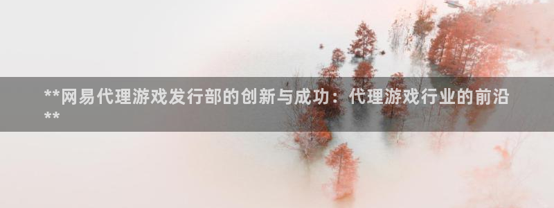蓝狮庄园：**网易代理游戏发行部的创新与成功：代理游戏行业的前沿
**