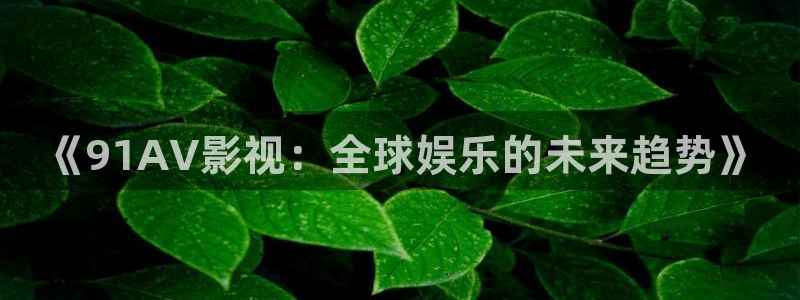 小小影视老版本：《91AV影视：全球娱乐的未来趋势》